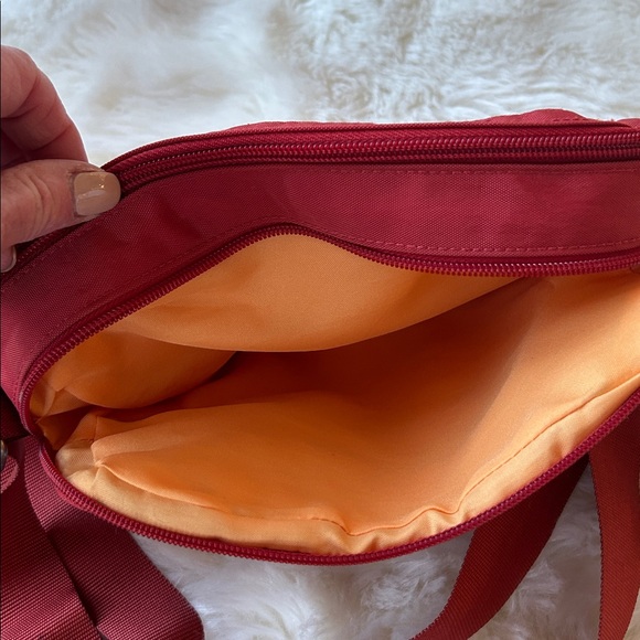 Baggallini Orange Canvas Crossbody/Shoulder Bag Silver Accents - Picture 4 of 11